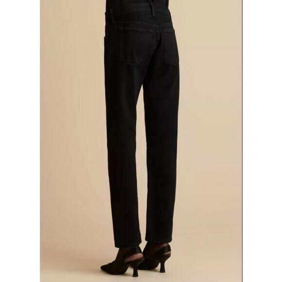 💕KHAITE💕 The Kyle Low Rise Straight Leg Jeans ~ Wilcox Faded Black 28 NWT - Picture 6 of 16